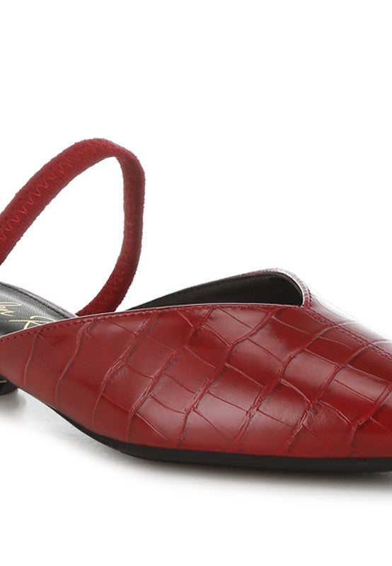 Renata Crocodile Mules