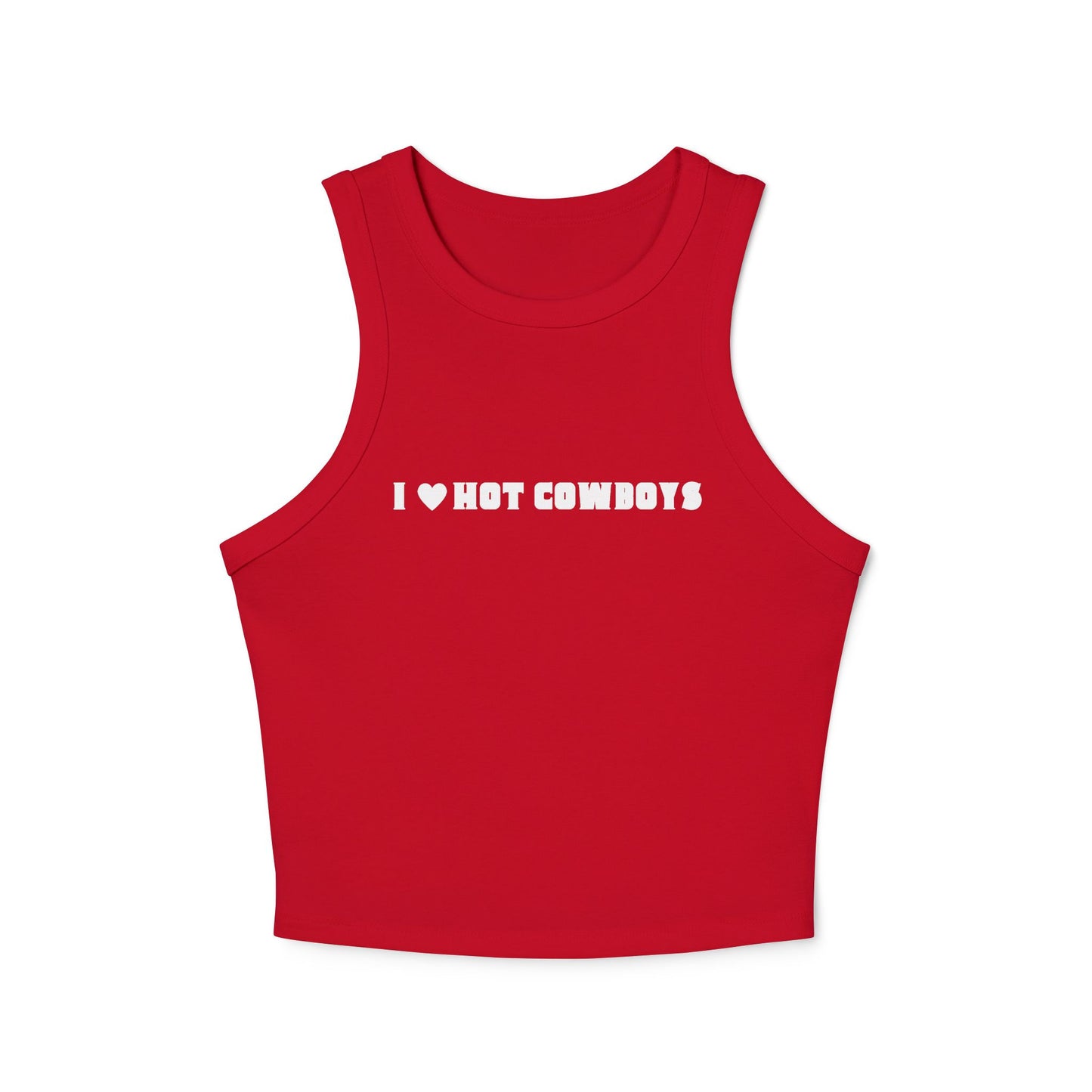 I Love Hot Cowboys Racer Tank Top