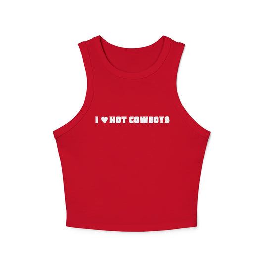 I Love Hot Cowboys Racer Tank Top