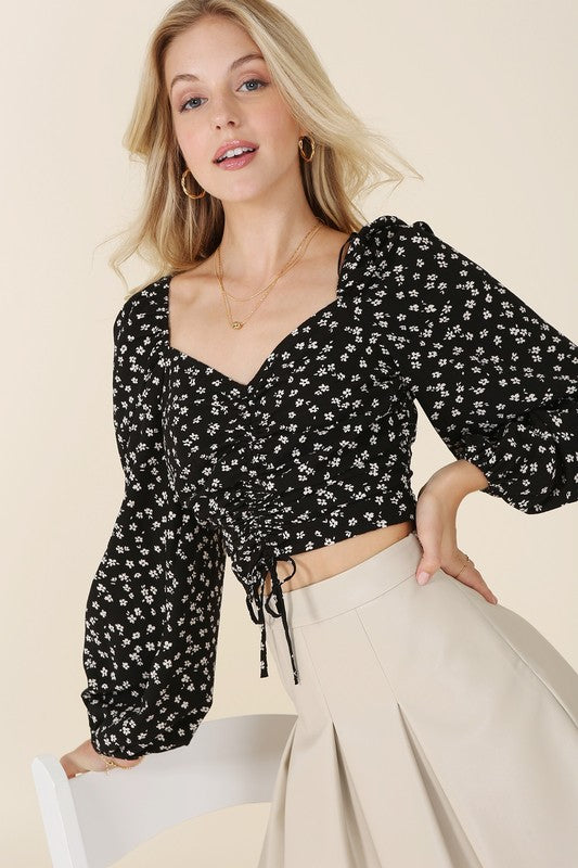 Rach Ruched Floral Crop Top