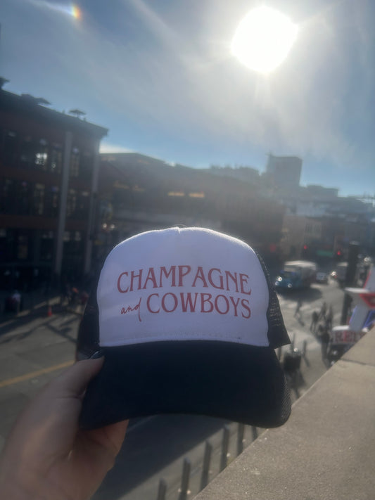 Champagne and Cowboys Trucker Hat