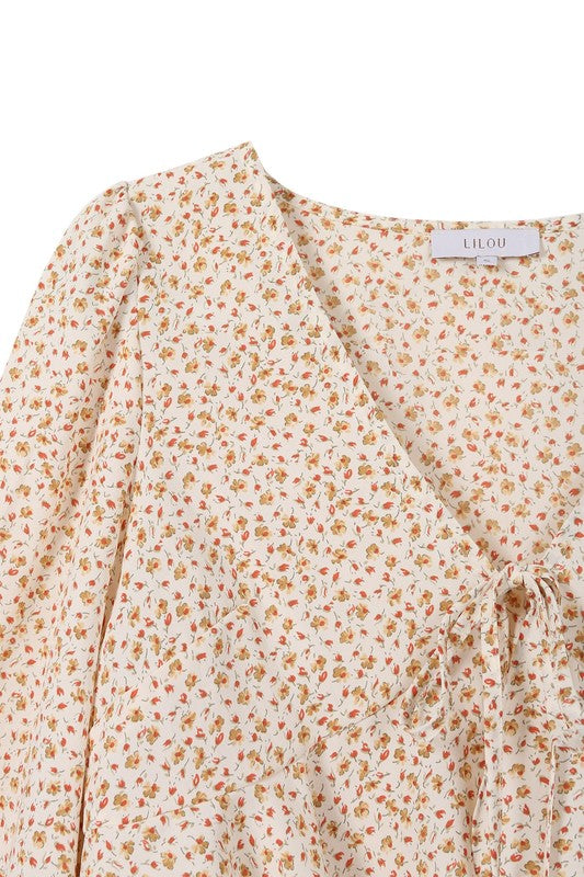 Yellow Floral Frill Blouse