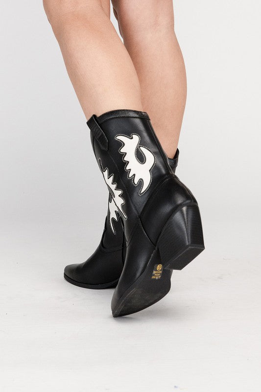 Rebel Western High Ankle Boots