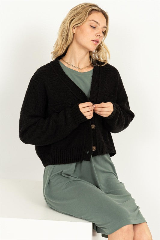 Cropped Cardigan Sweater