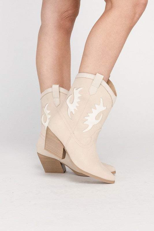 Rebel Western High Ankle Boots