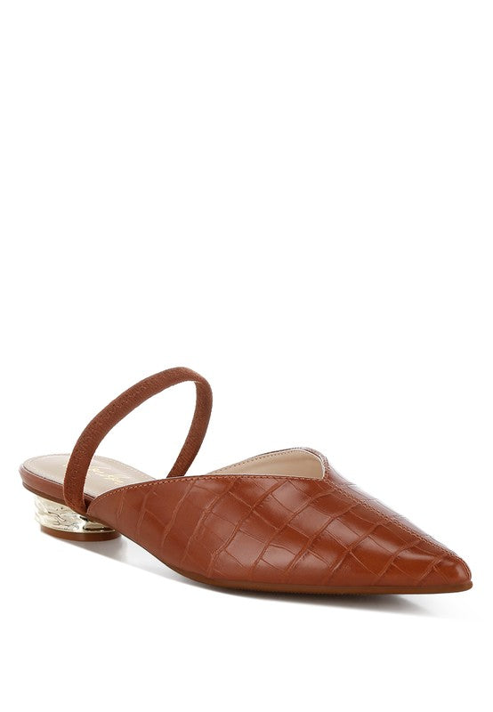 Renata Crocodile Mules