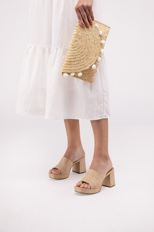 All Natural Raffia Heels