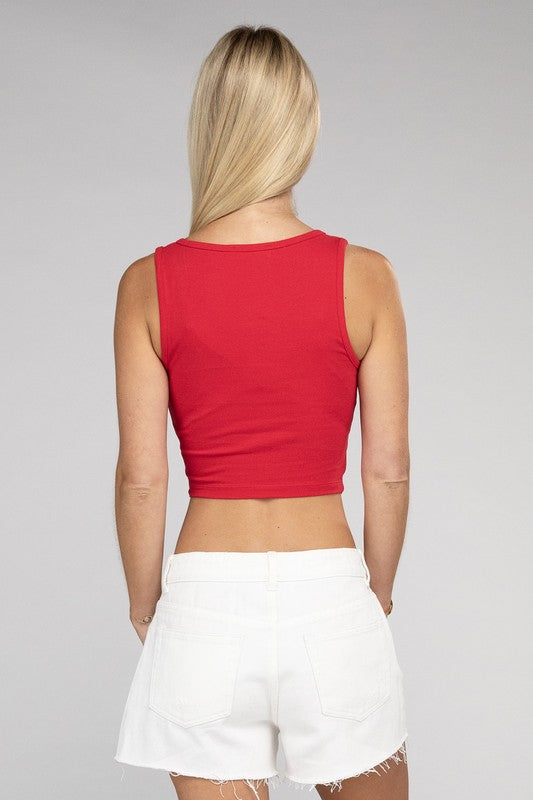 Square Neck Cropped Tank Top