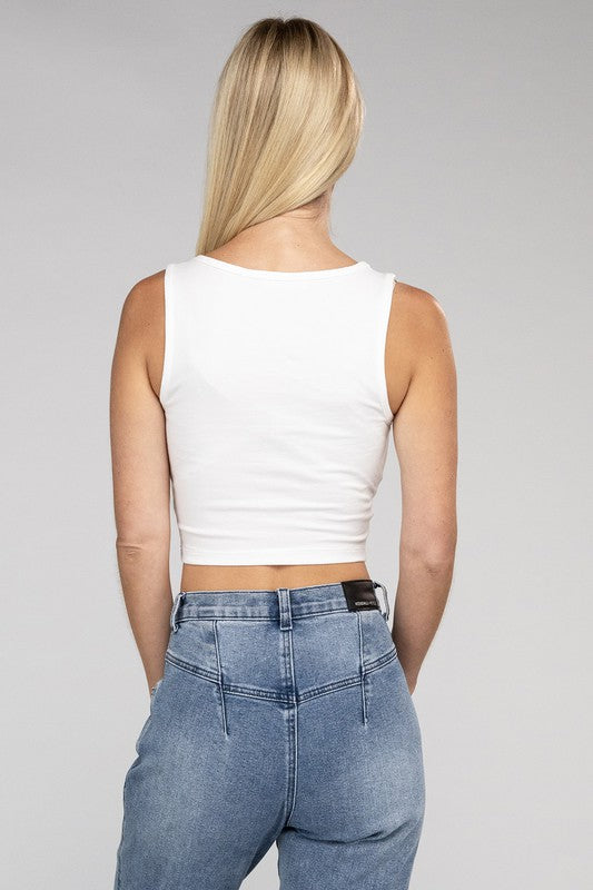 Square Neck Cropped Tank Top