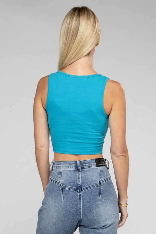 Square Neck Cropped Tank Top