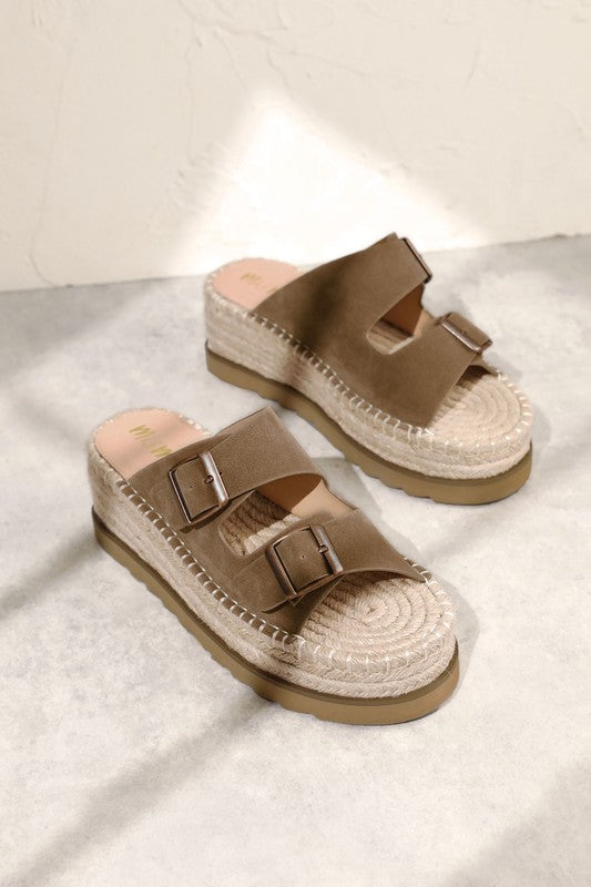 Taupe Espadrille Platform Sandals