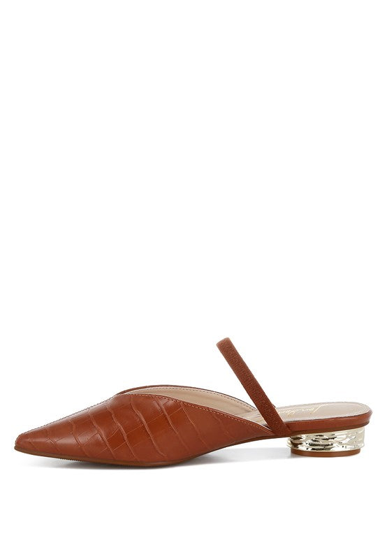 Renata Crocodile Mules