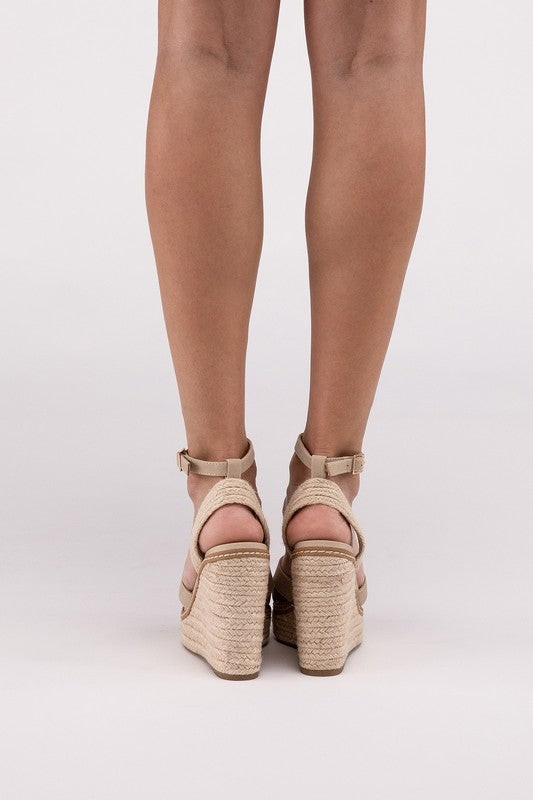 Criss Cross Espadrille Platform Wedge