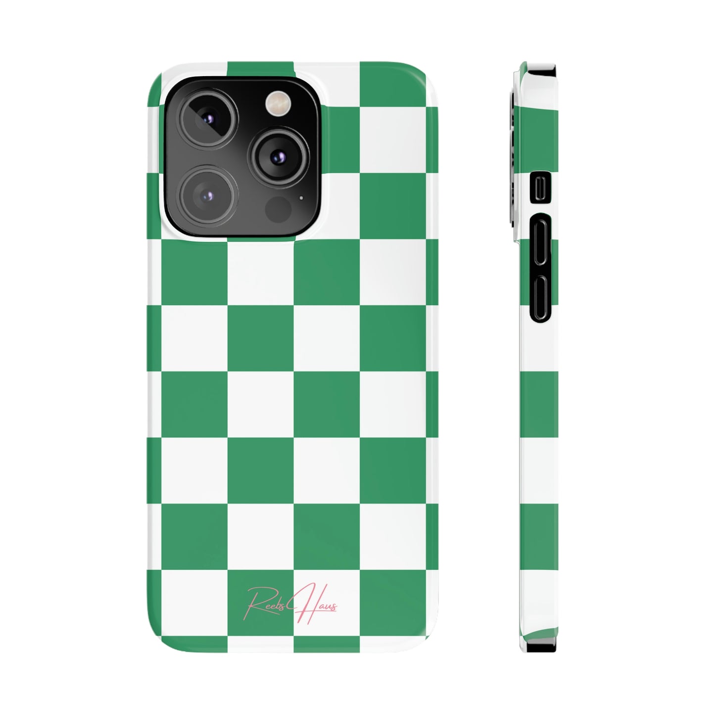 GREEN RH CHECKERED PHONE CASE