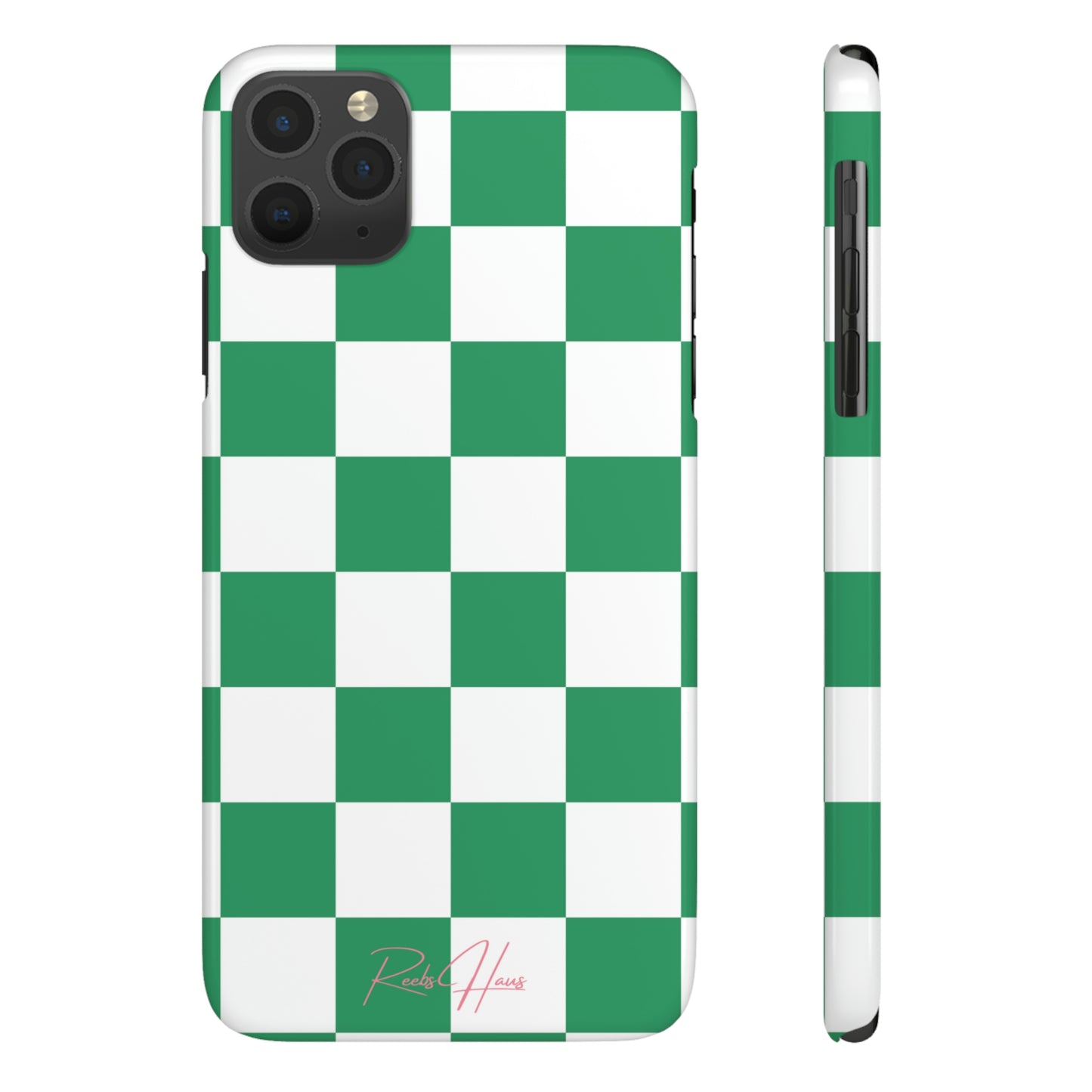 GREEN RH CHECKERED PHONE CASE