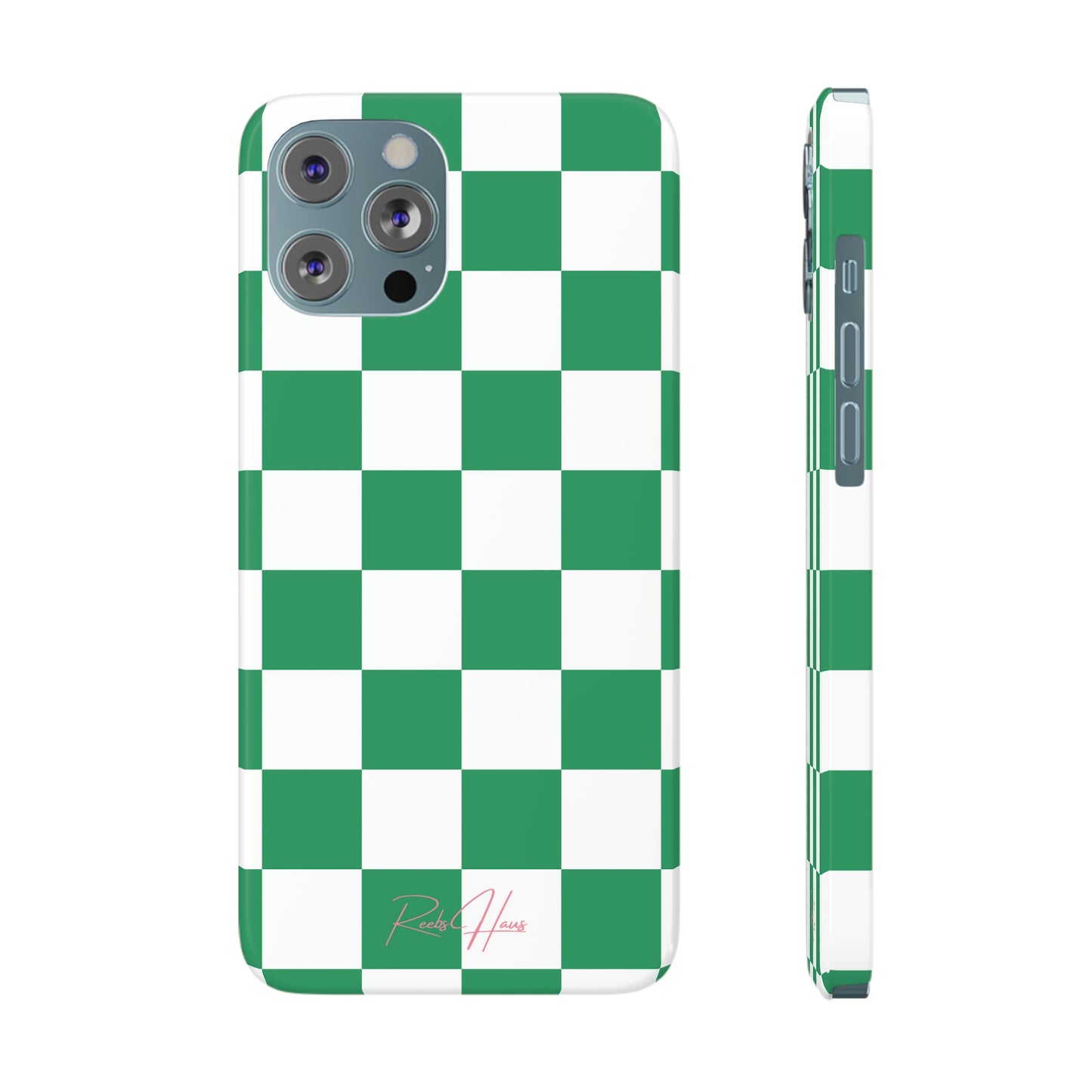 GREEN RH CHECKERED PHONE CASE