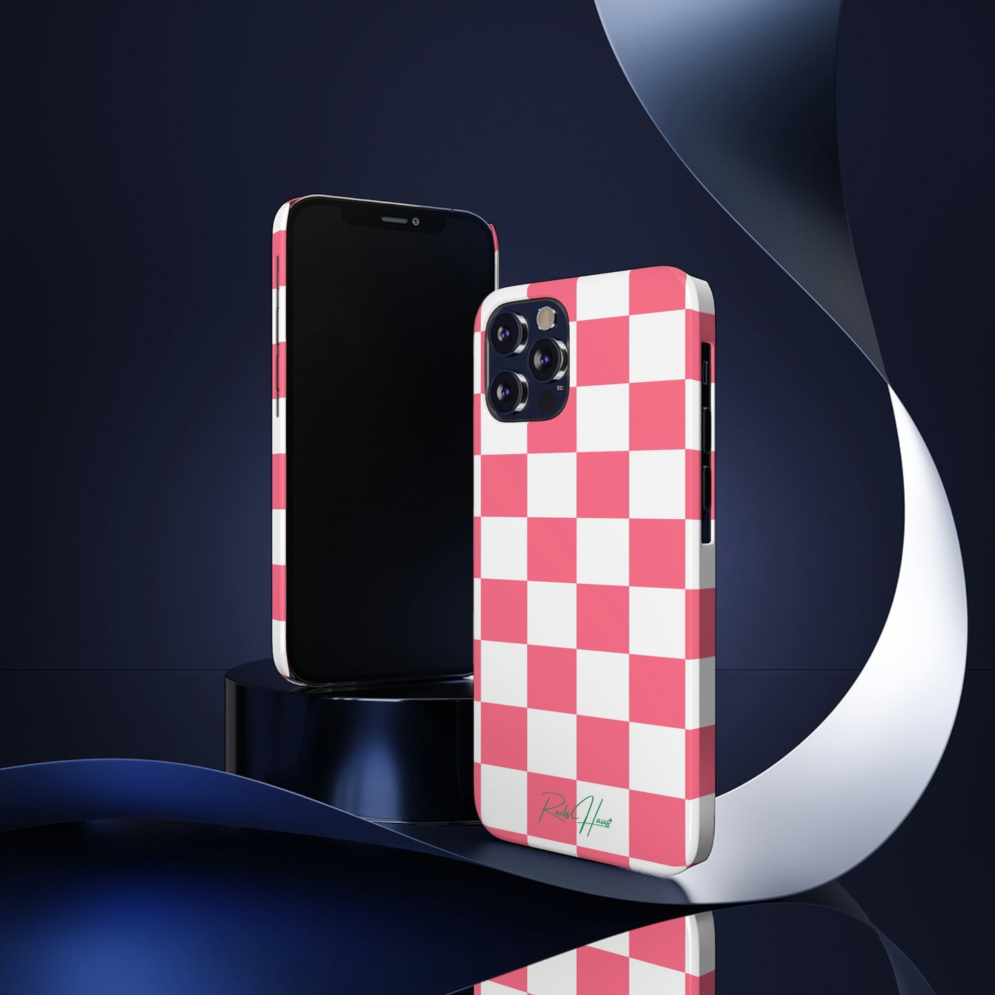 PINK RH CHECKERED PHONE CASE