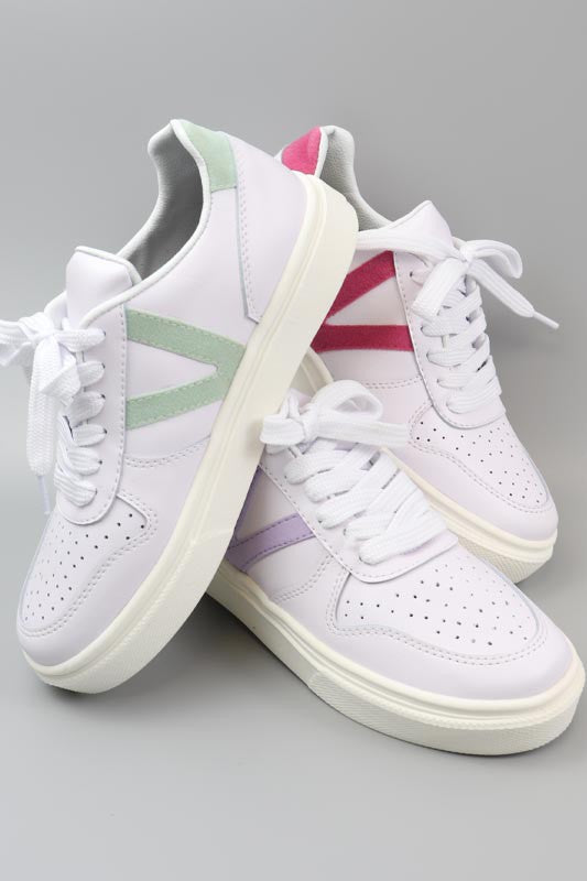 White Sneakers with Accent Color