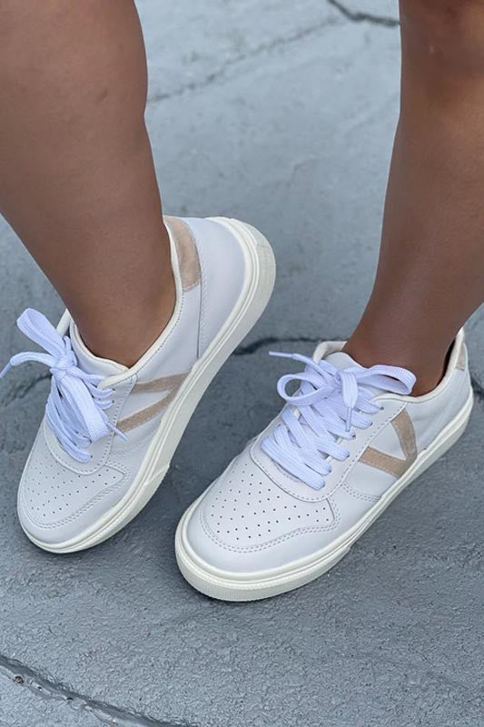 White Sneakers with Accent Color