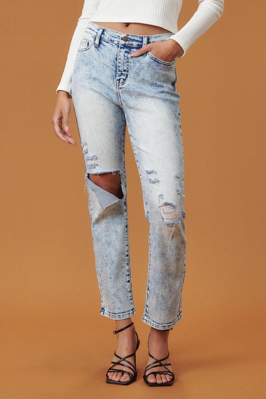 Molly High Rise Acid Wash Skinny Jeans