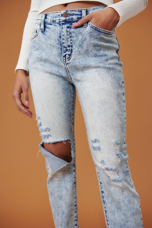 Molly High Rise Acid Wash Skinny Jeans