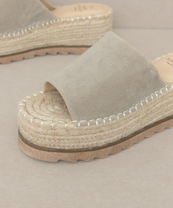 Espadrille Platform Slides