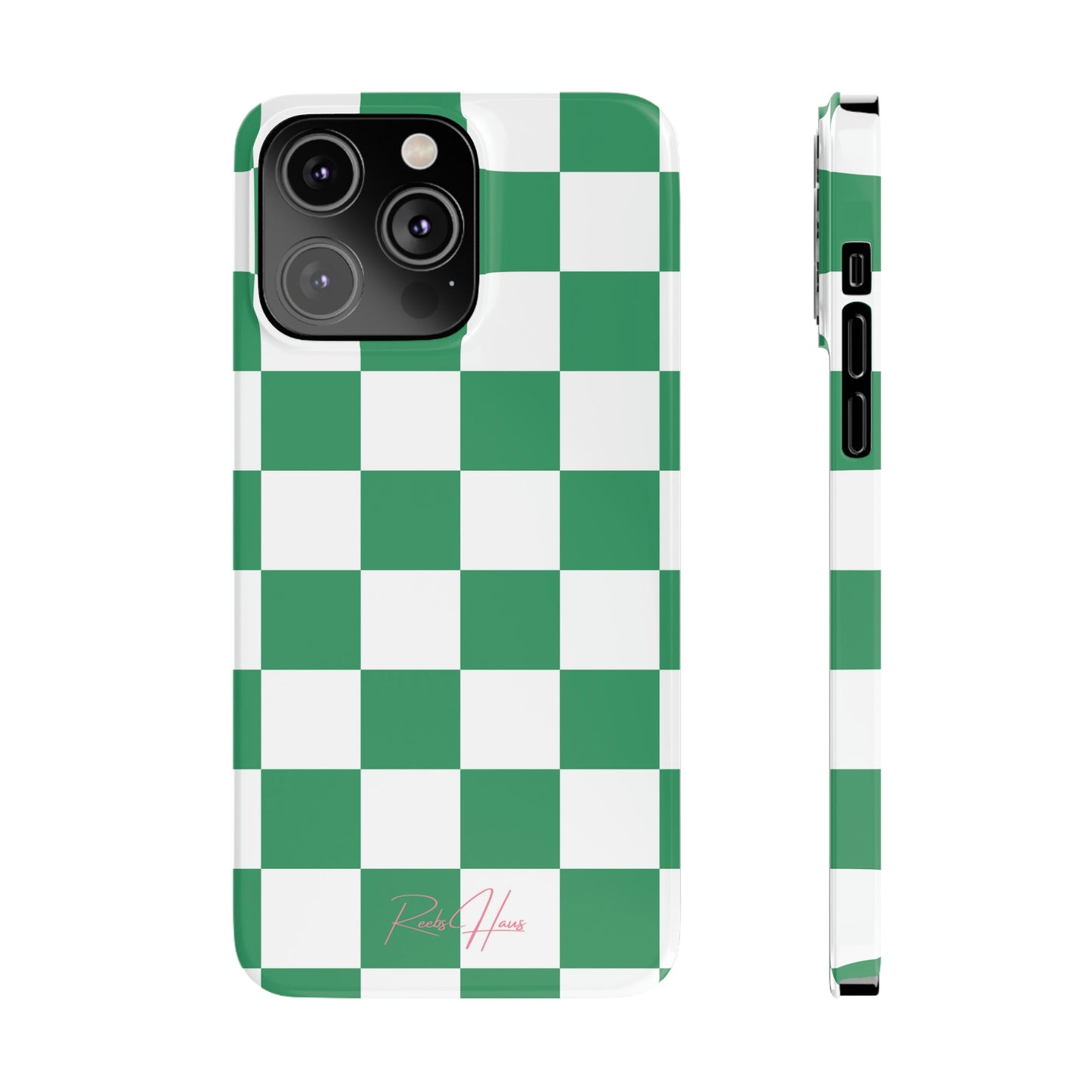 GREEN RH CHECKERED PHONE CASE