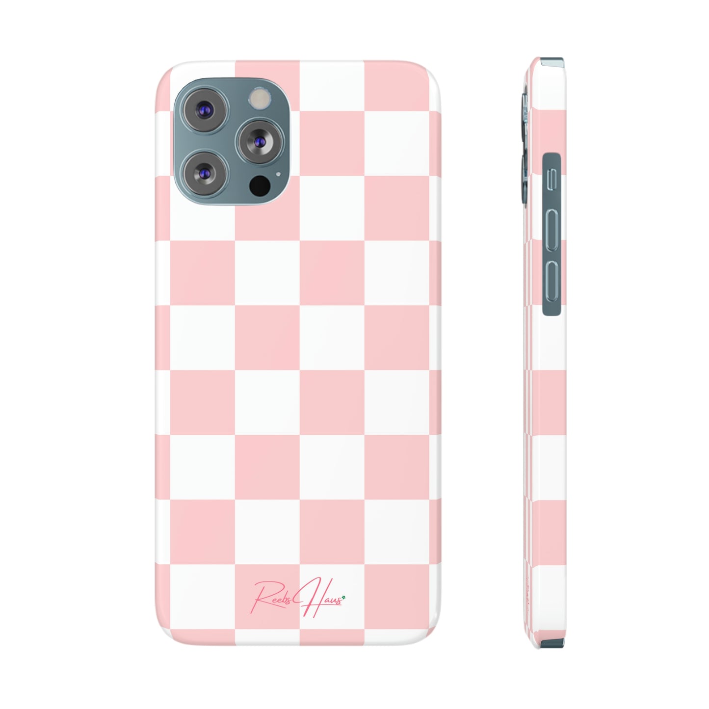 LT PINK RH CHECKERED PHONE CASE