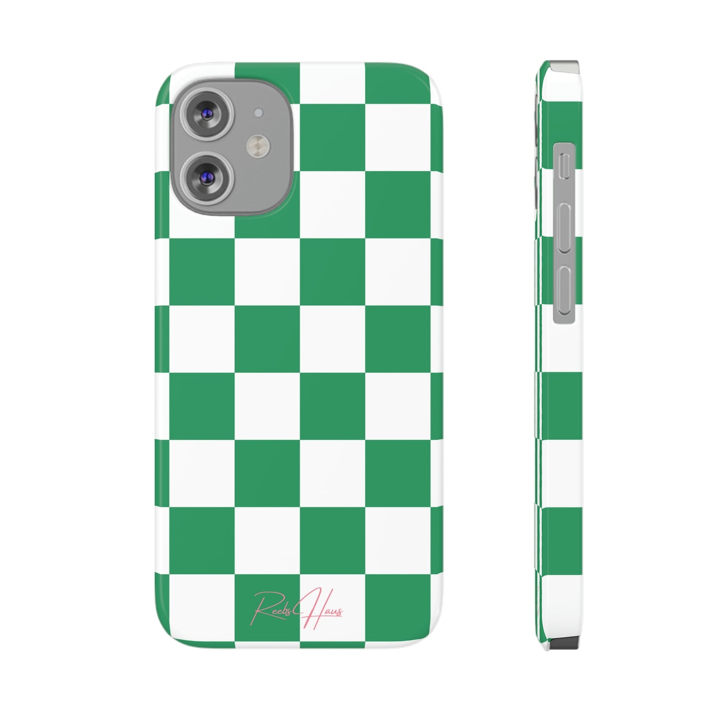 GREEN RH CHECKERED PHONE CASE