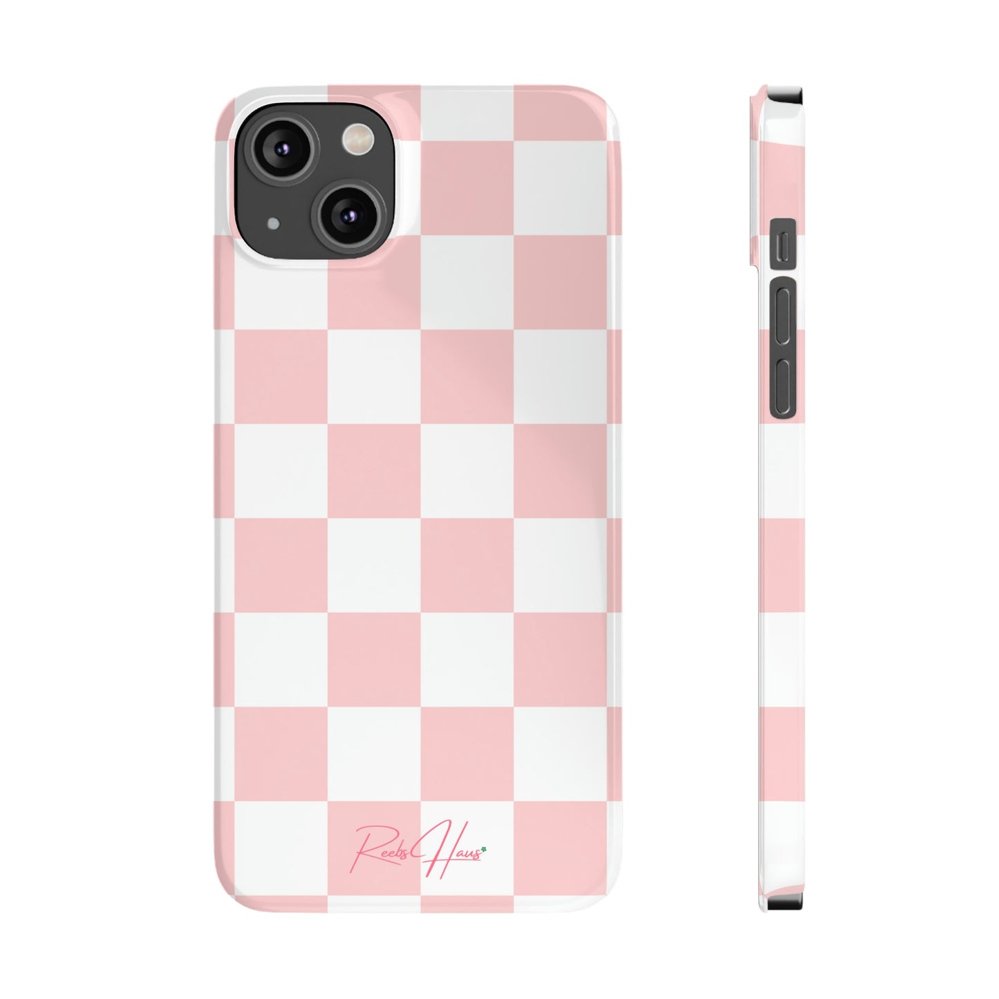 LT PINK RH CHECKERED PHONE CASE