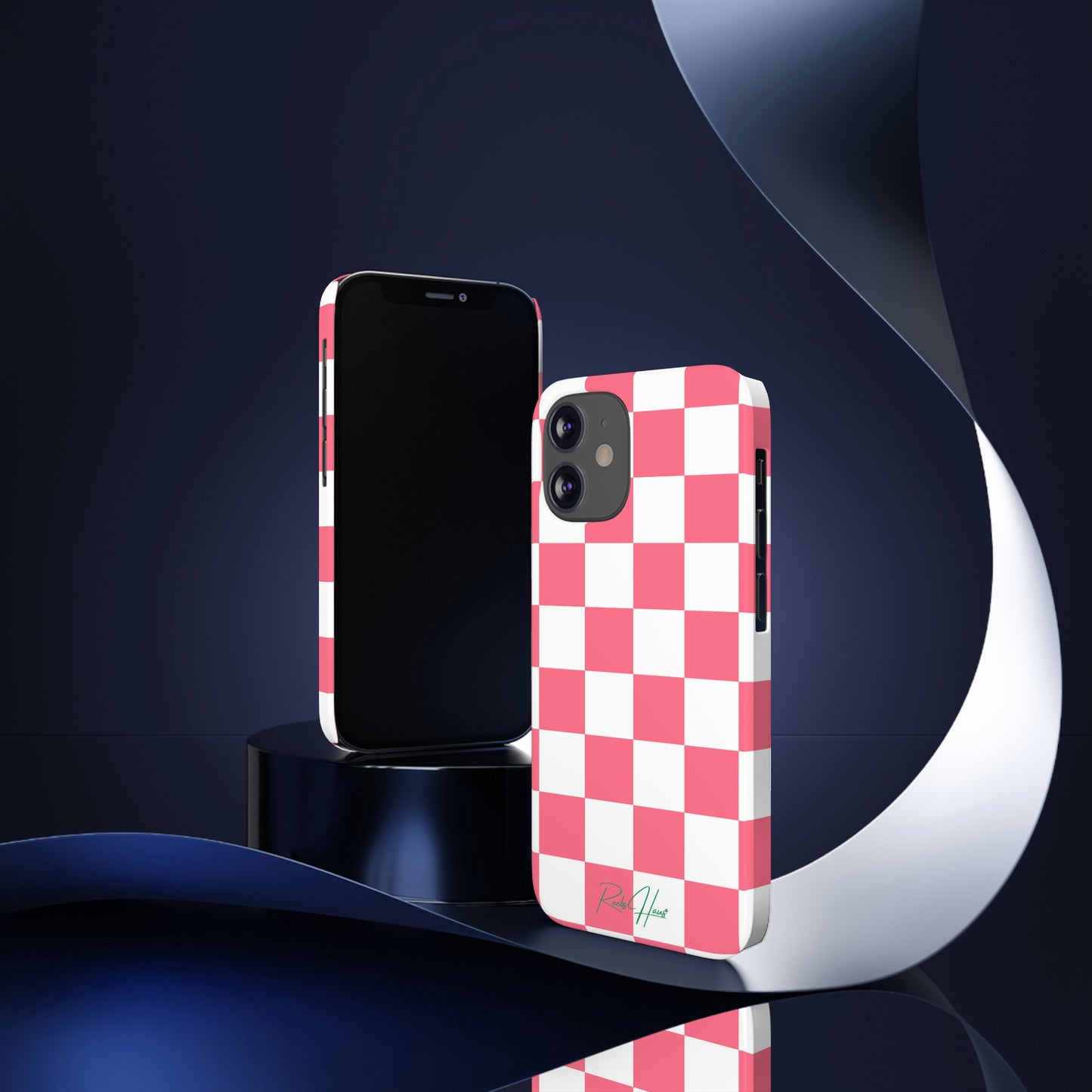 PINK RH CHECKERED PHONE CASE