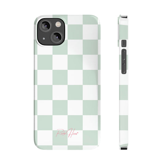 LT GREEN RH CHECKERED PHONE CASE