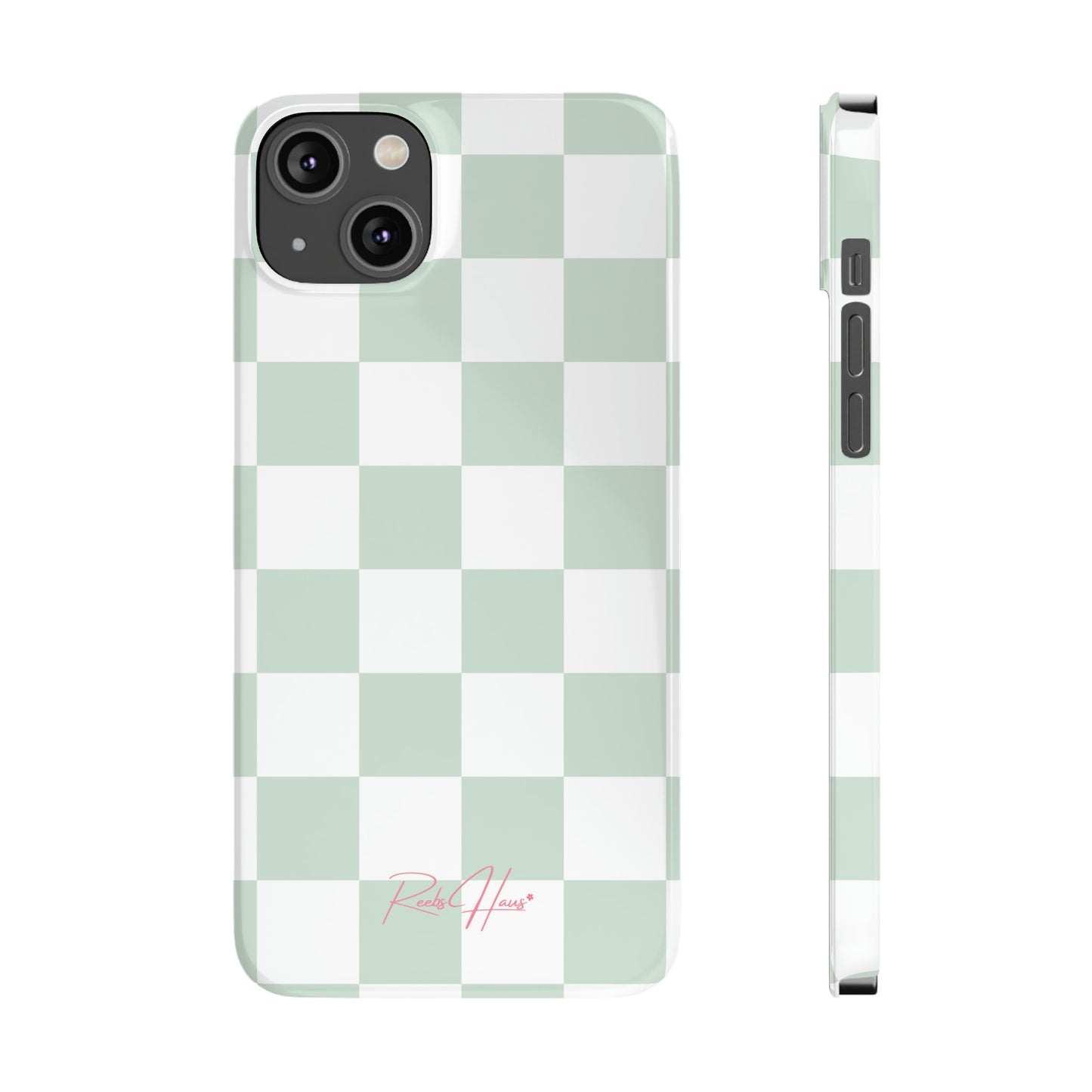 LT GREEN RH CHECKERED PHONE CASE