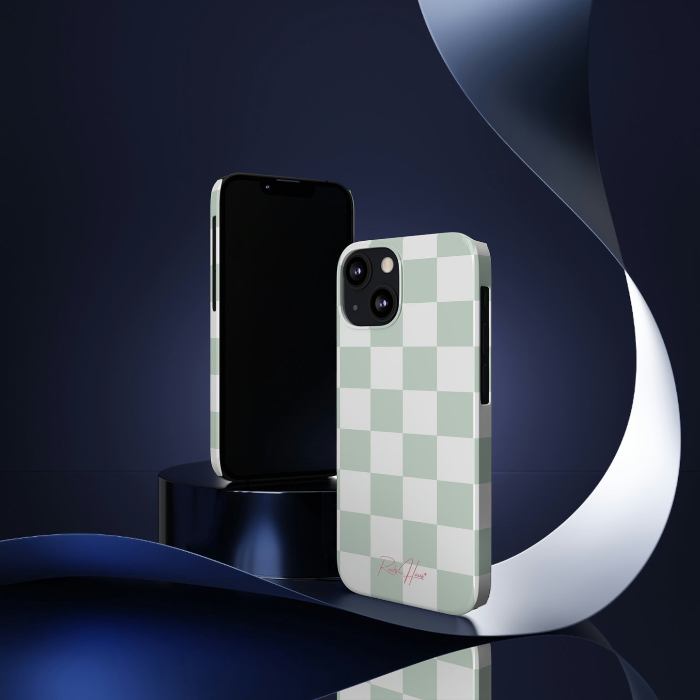 LT GREEN RH CHECKERED PHONE CASE