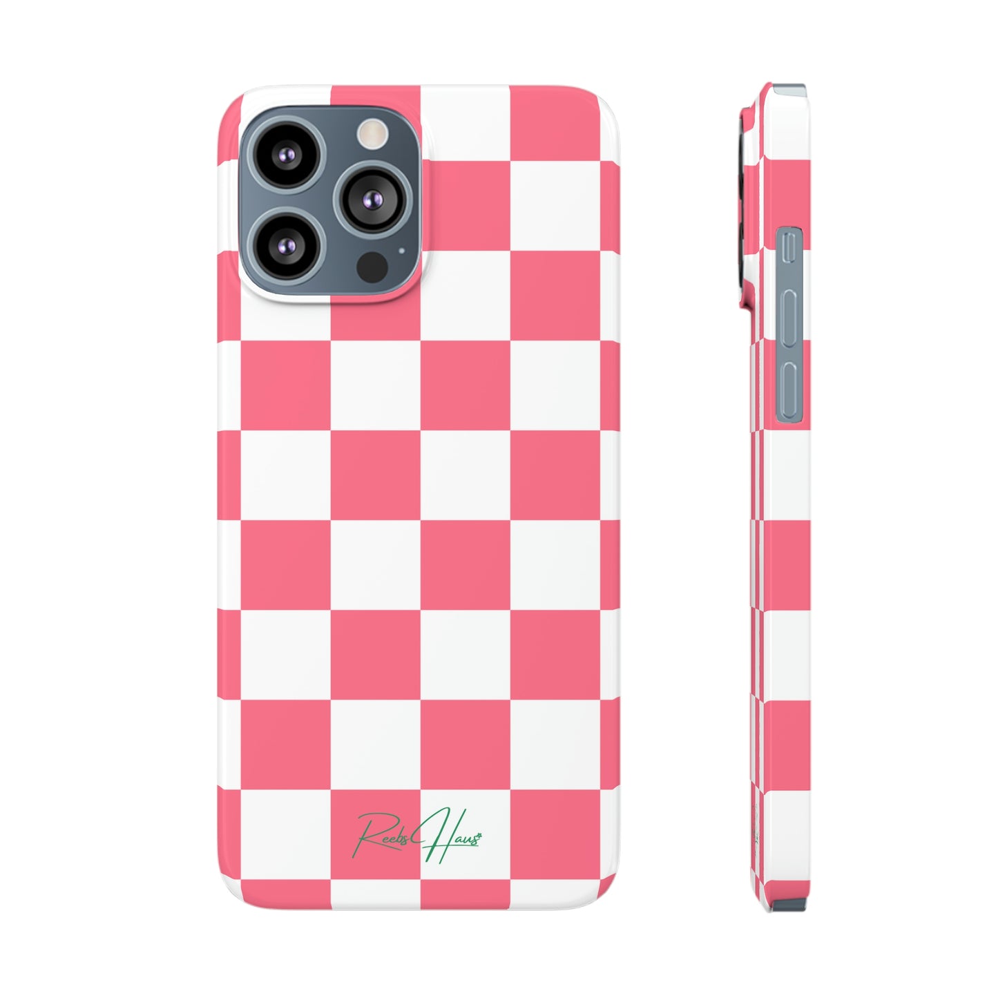 PINK RH CHECKERED PHONE CASE