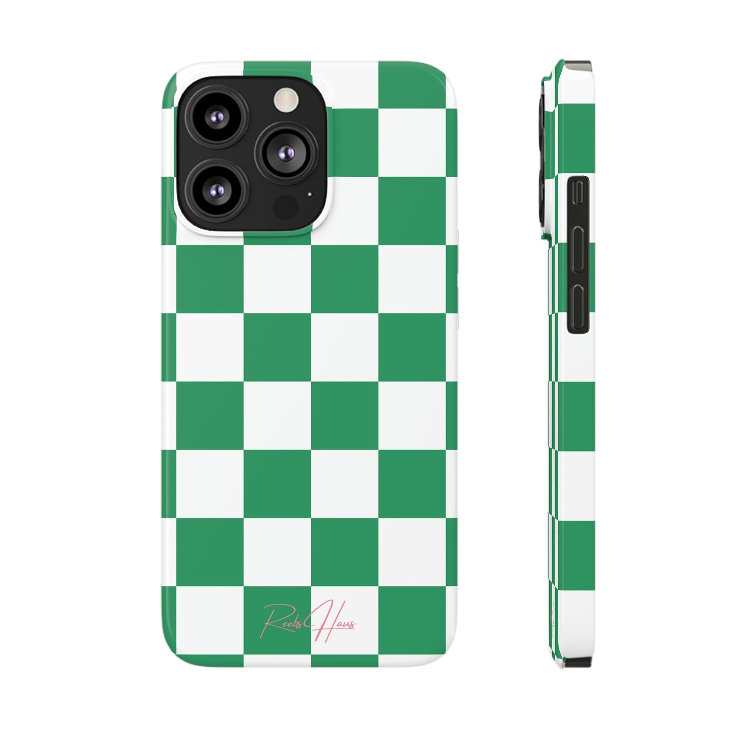 GREEN RH CHECKERED PHONE CASE