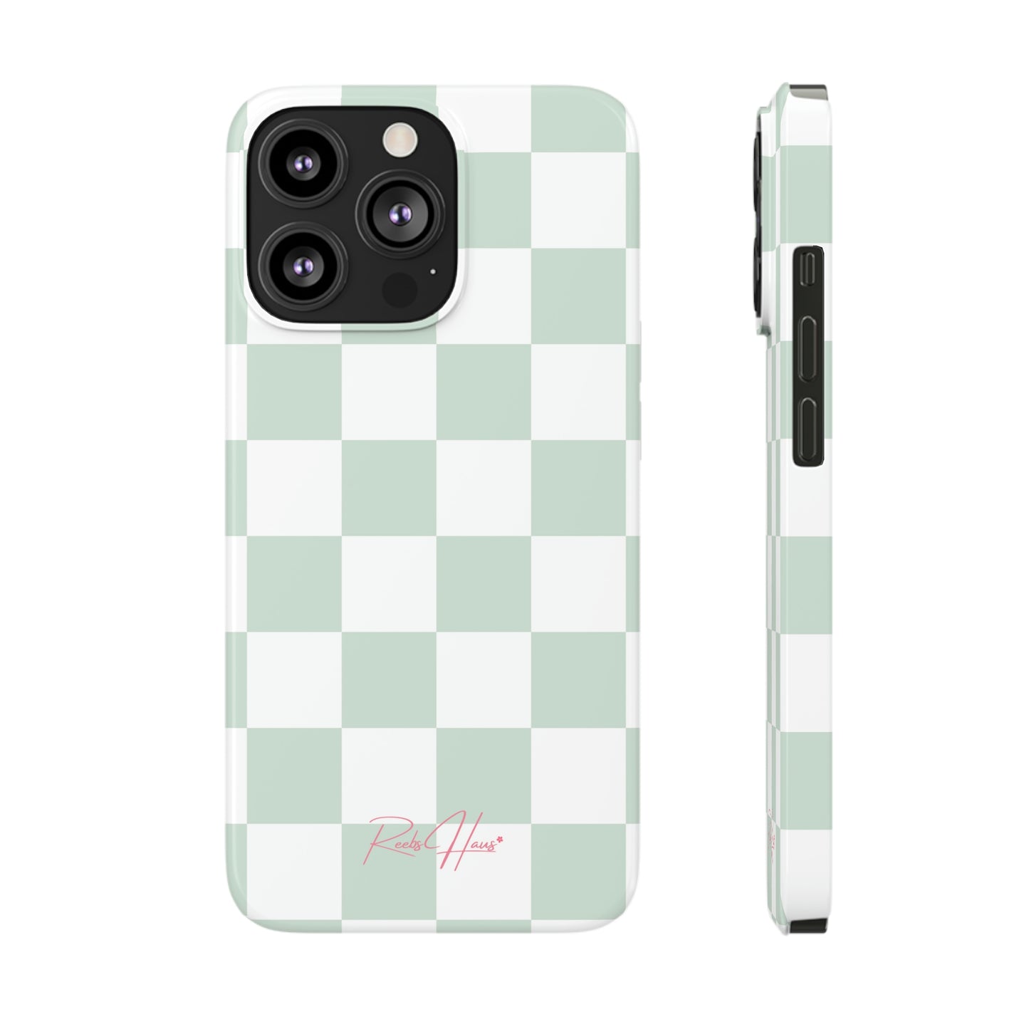 LT GREEN RH CHECKERED PHONE CASE