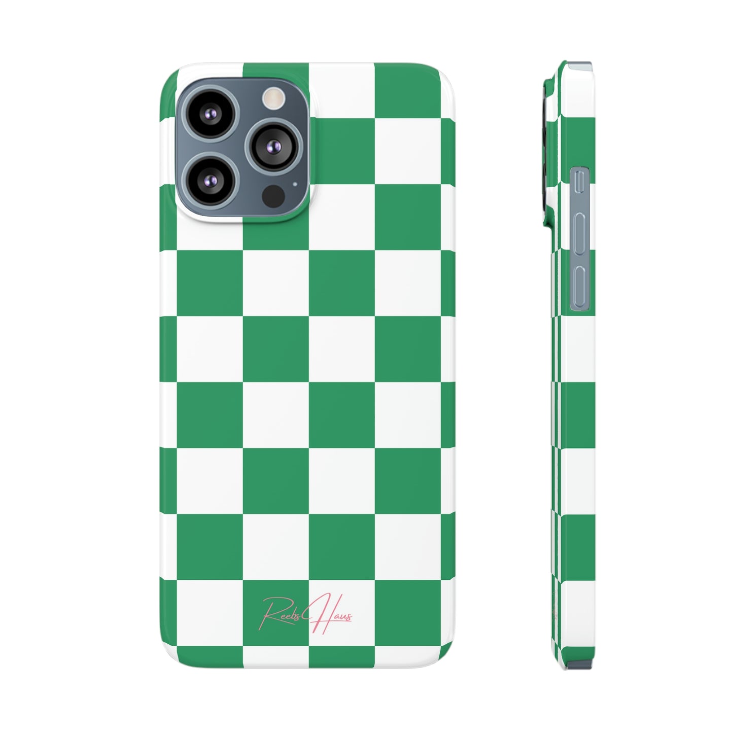 GREEN RH CHECKERED PHONE CASE