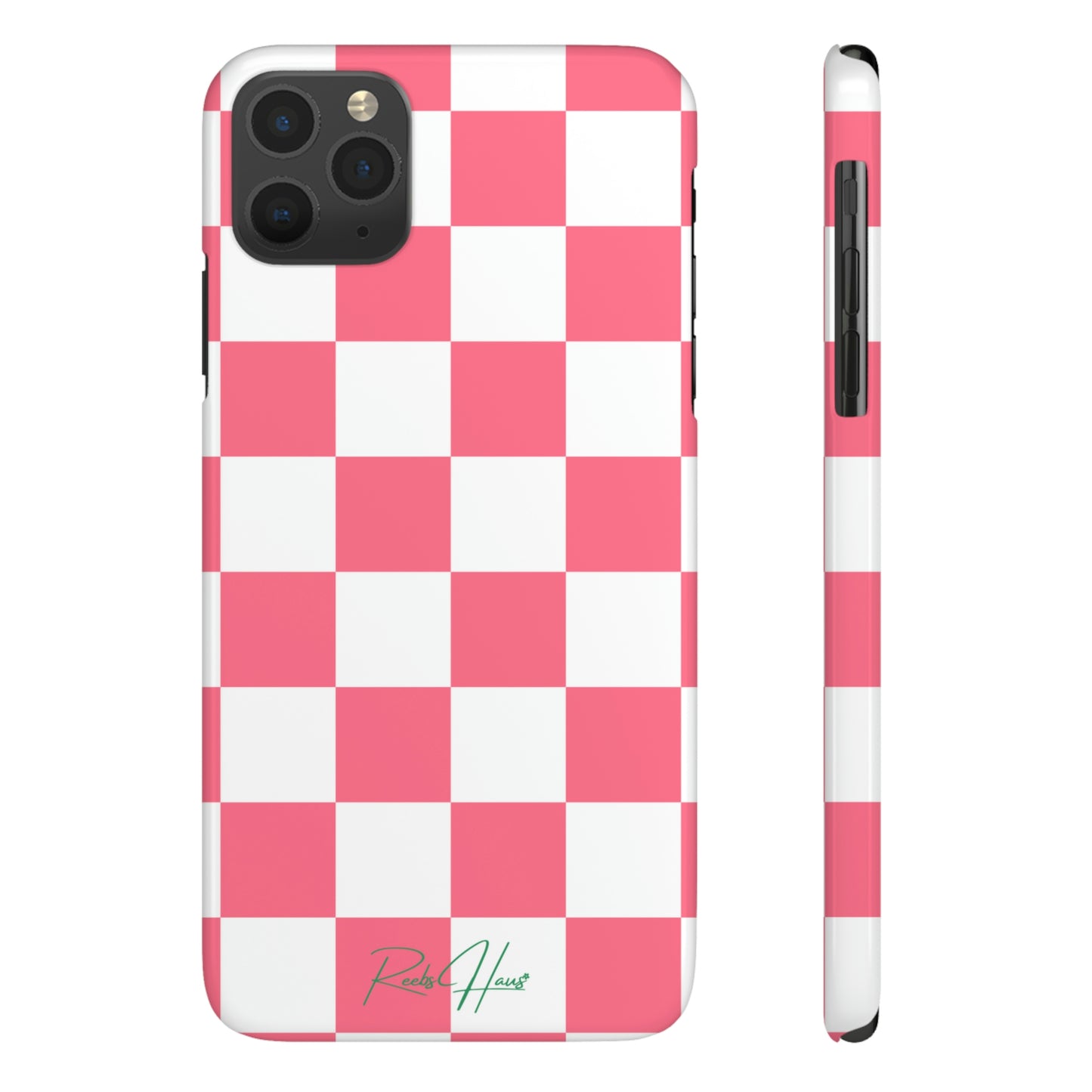 PINK RH CHECKERED PHONE CASE