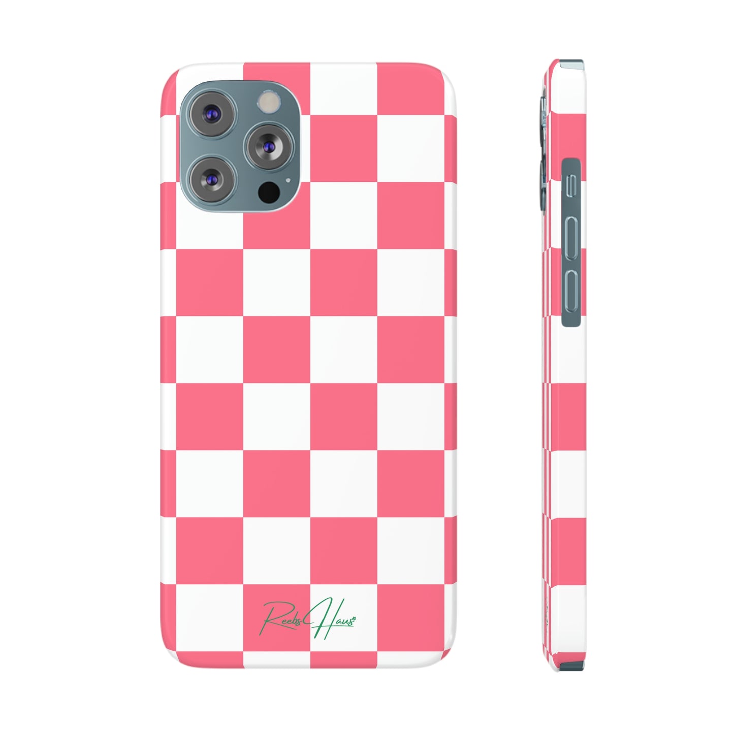 PINK RH CHECKERED PHONE CASE