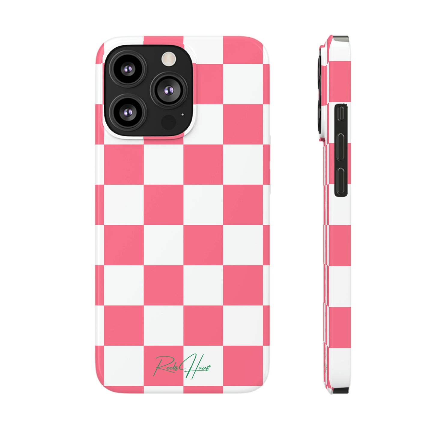 PINK RH CHECKERED PHONE CASE