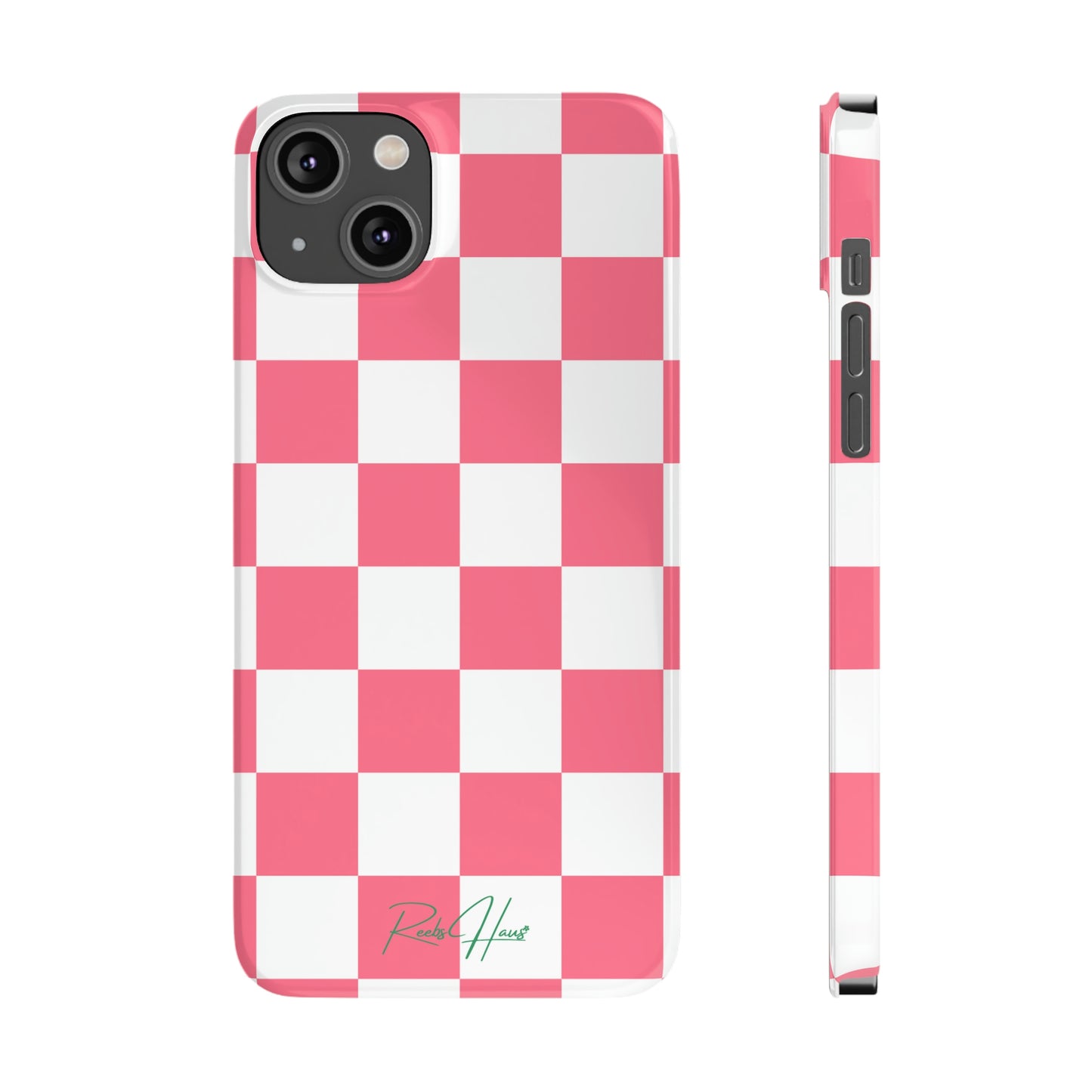 PINK RH CHECKERED PHONE CASE