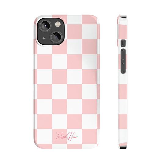 LT PINK RH CHECKERED PHONE CASE