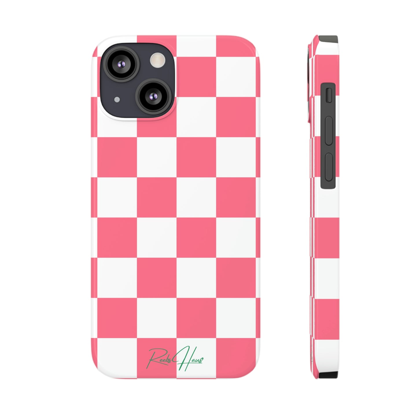 PINK RH CHECKERED PHONE CASE