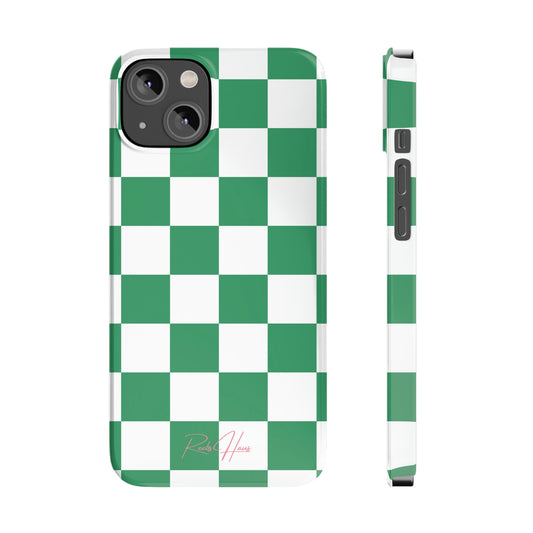 GREEN RH CHECKERED PHONE CASE