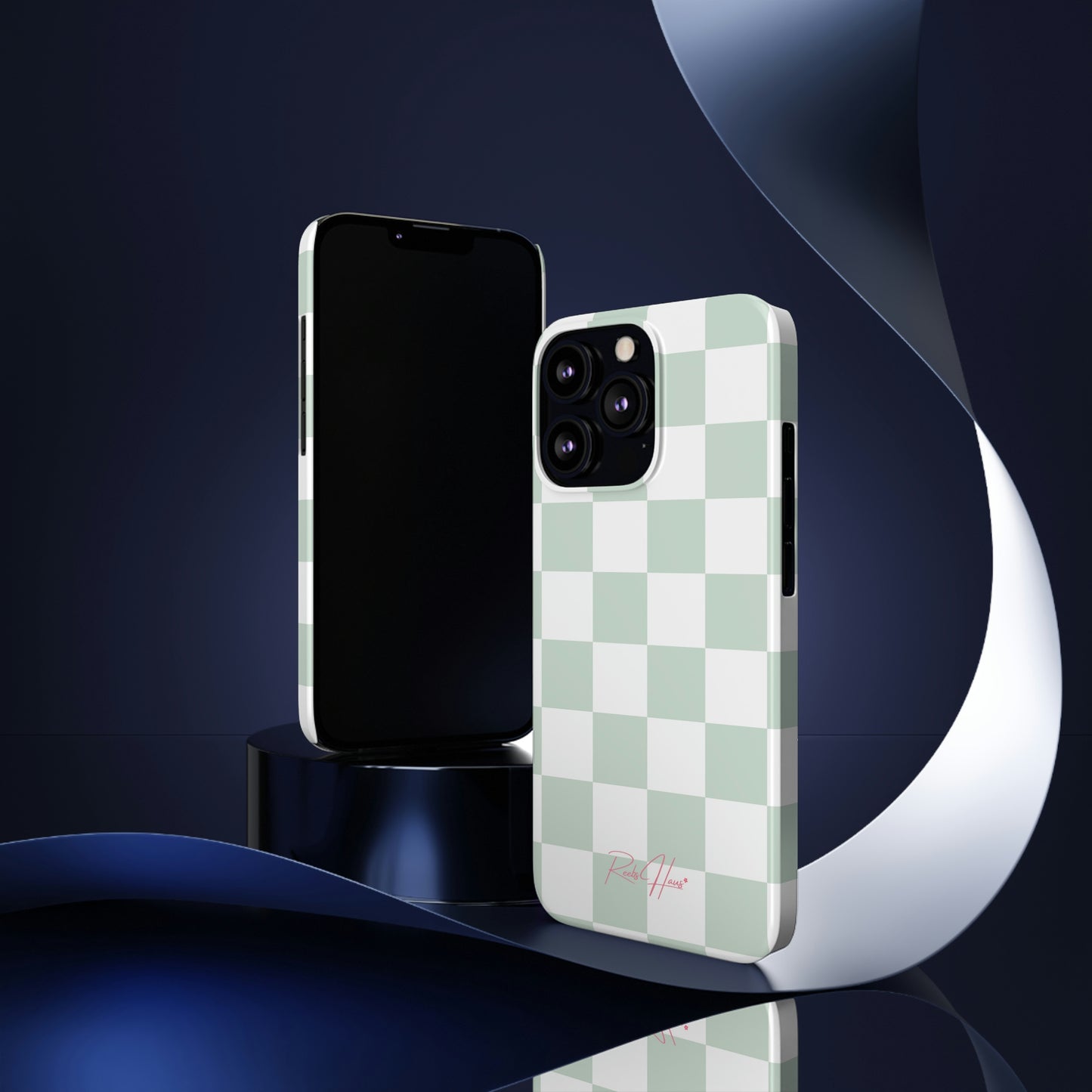 LT GREEN RH CHECKERED PHONE CASE