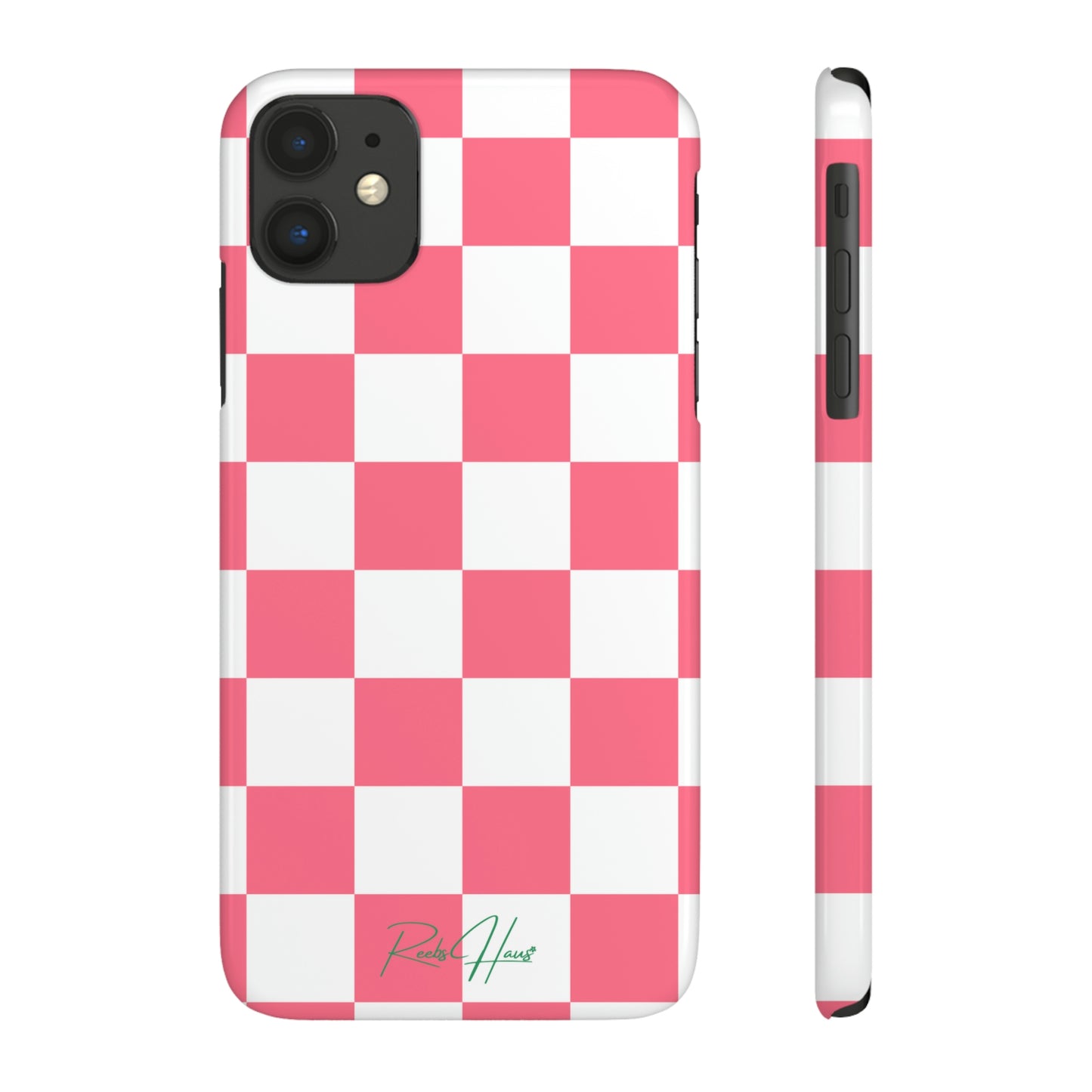 PINK RH CHECKERED PHONE CASE