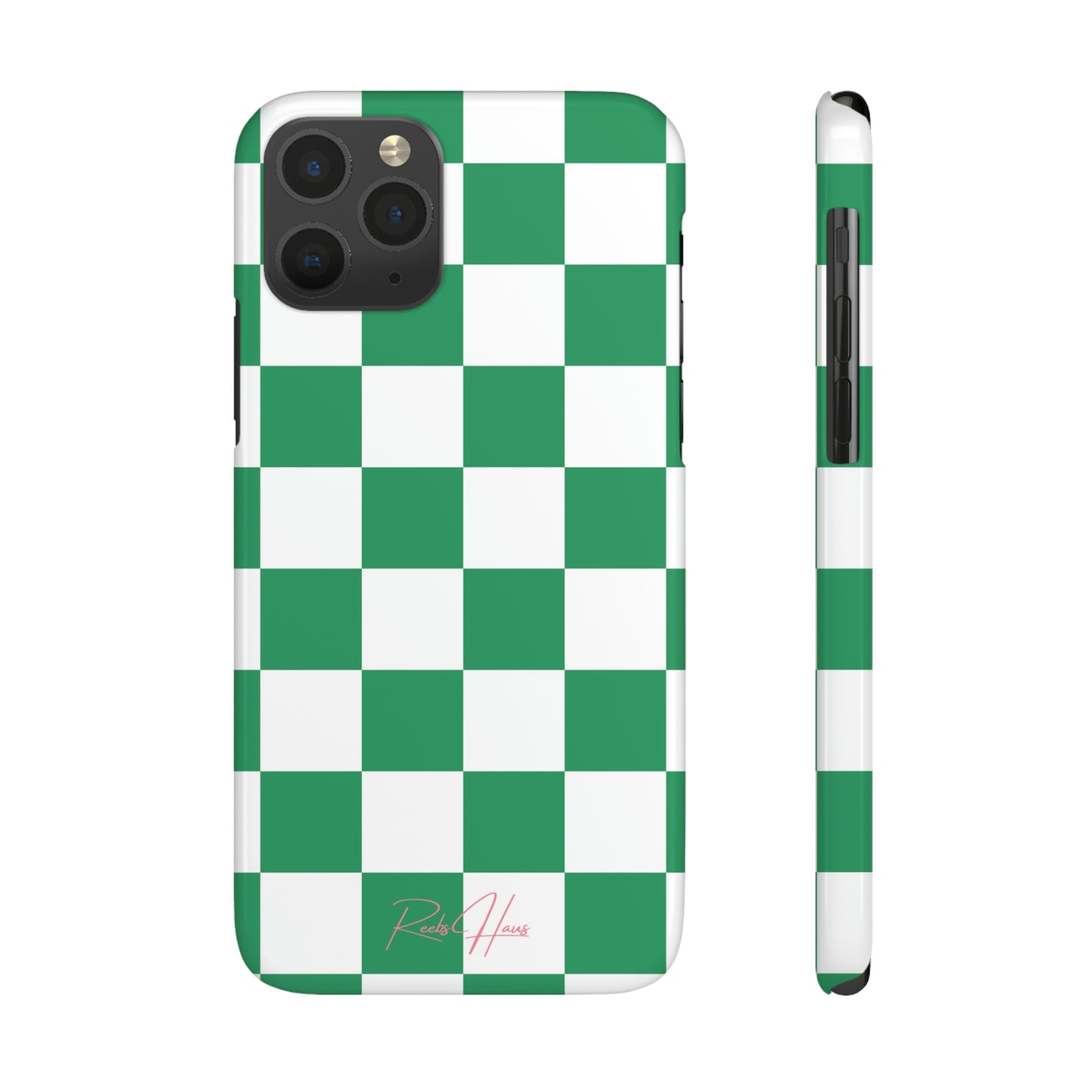 GREEN RH CHECKERED PHONE CASE