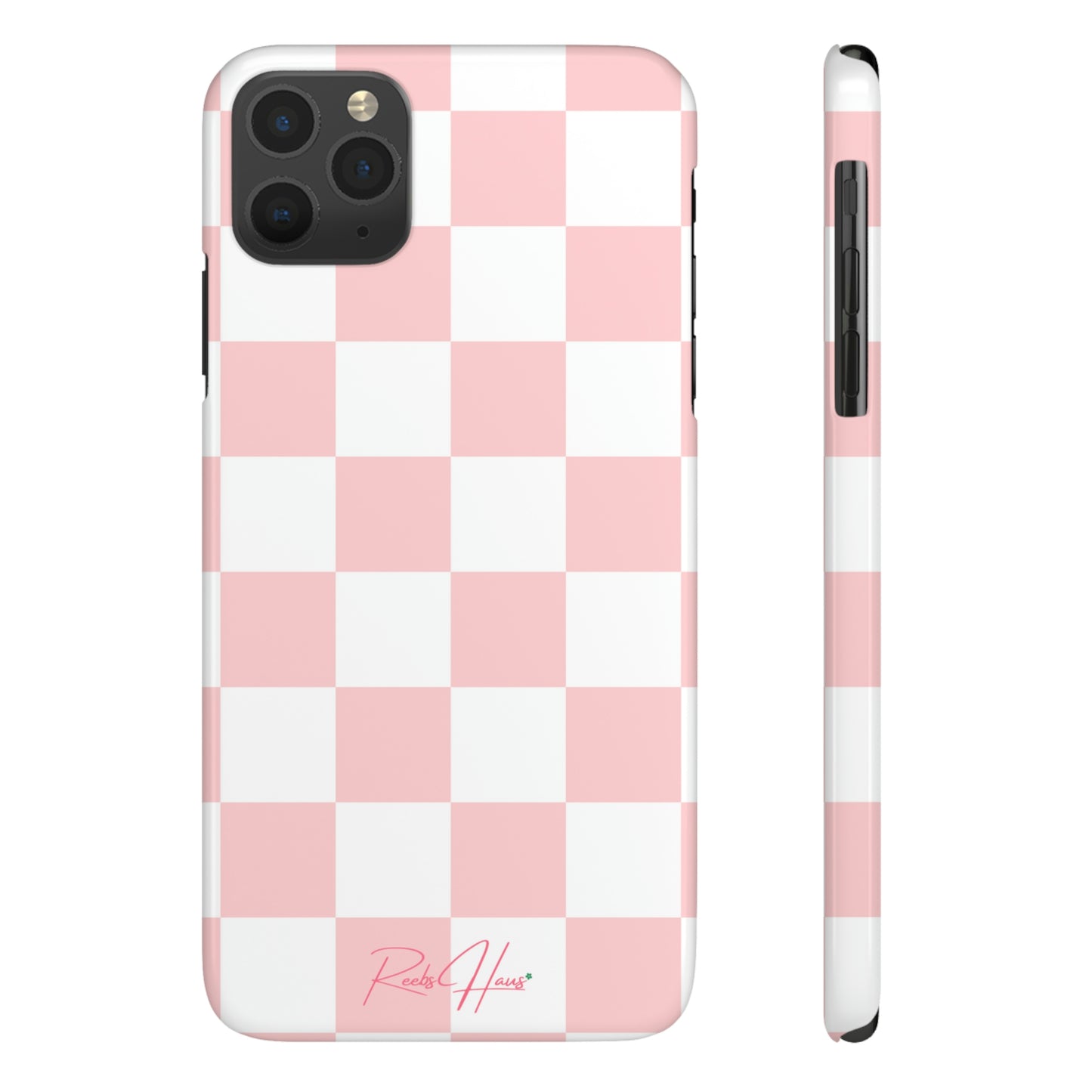 LT PINK RH CHECKERED PHONE CASE