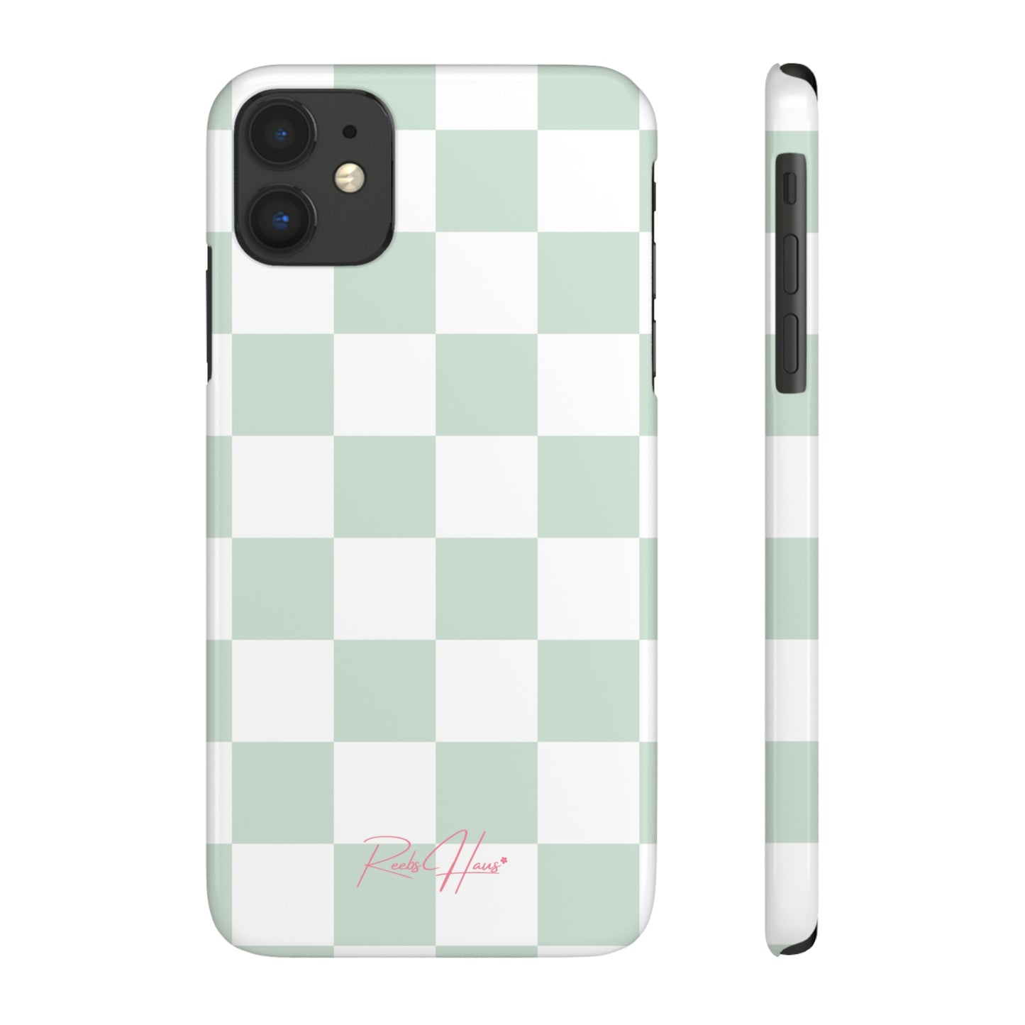 LT GREEN RH CHECKERED PHONE CASE